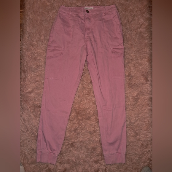 Almost Famous Pants - Pink Cargo Jogger Pants